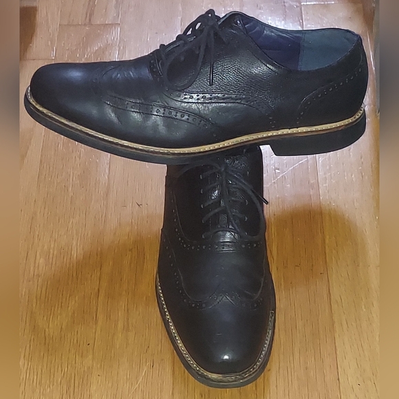 COLE HAAN C11233 MEN\'S BLACK LEATHER WINGTIP OXFORDS DRESS SHOES SIZE 13 M